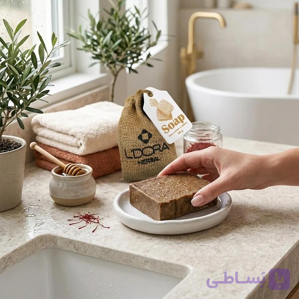 صابون گیاهی حاوی عصاره‌ عسل و زعفران لدورا — تصویر 1