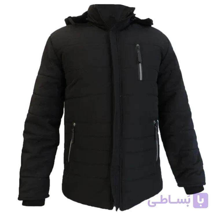 محصول نمونه تستی کاپشن کوتاه مردانه، با رنگ مشکی و طرح ساده