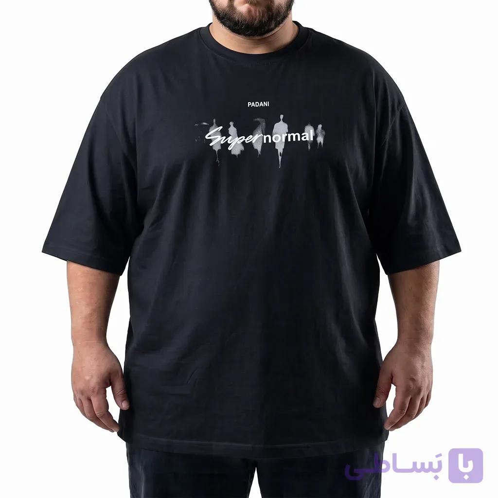 تیشرت یقه گرد پنبه گرم دار چاپی PADANI سایز بزرگ مردانه تپلی S.N – کد 10244 — تصویر 1