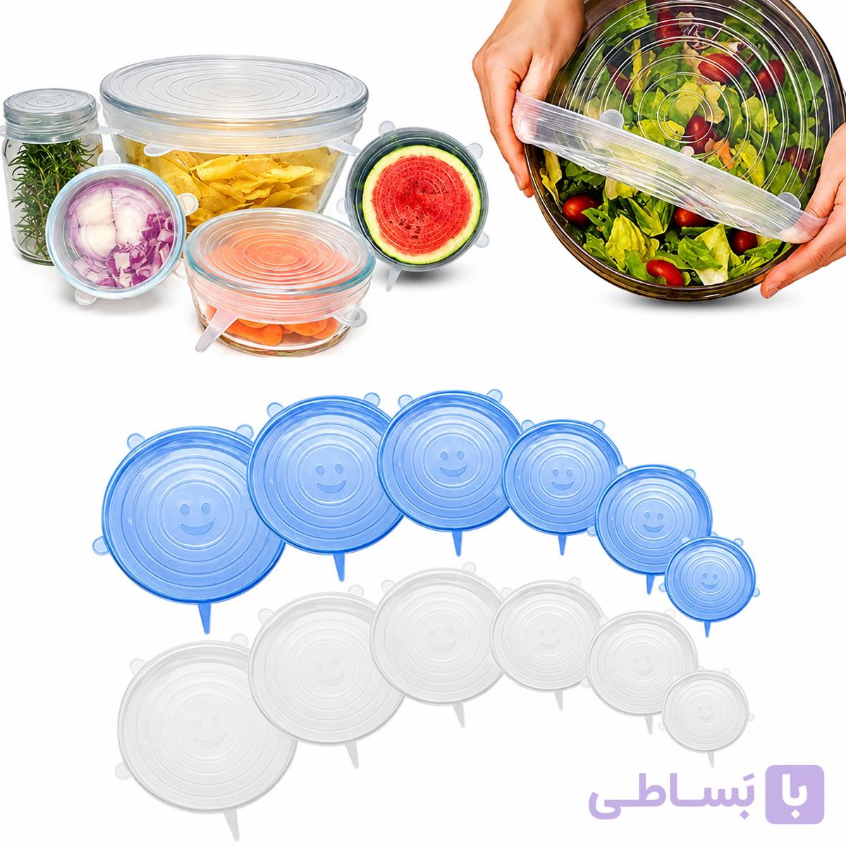 ست ۶ عددی درپوش سیلیکونی کشسان ظروف و مواد غذایی WORTHBUY