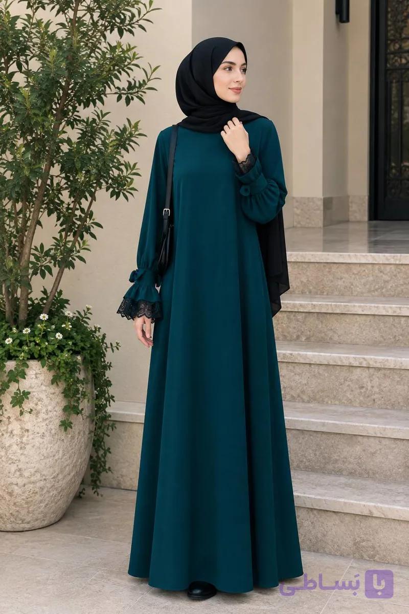 مانتو عبایی زنانه..سبز یشمی