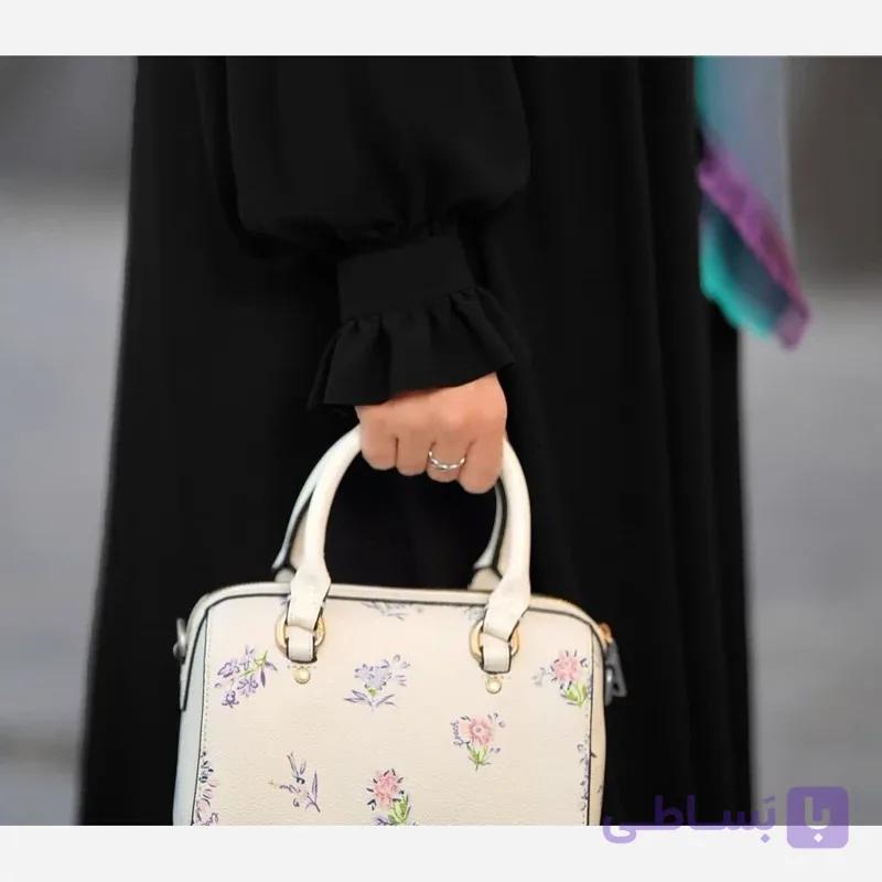 مانتو عبایی مدل درسا.. جنس الیزه.. مشکی.. سایز بندی.. قابل سفارش در پارچه های شانتون و حریر اسود