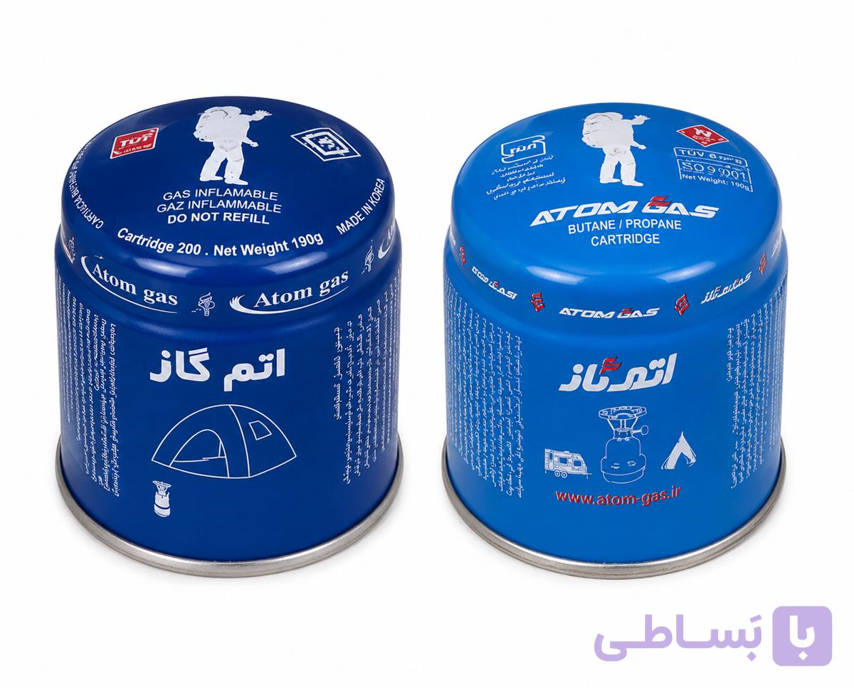 کپسول گاز اتم گاز Atom Gas مدل بوتان پروپان 190 گرمی مخصوص اجاق سفری و کمپینگ