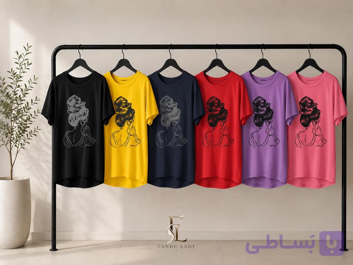 تیشرت زنانه طرح QUEEN جنس ویسکوز درجه یک