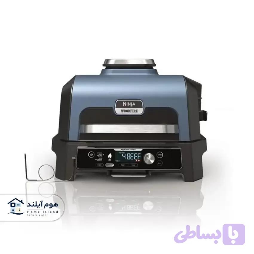 گریل و اسموکر چند کاره نینجا مدل OG901 با بدنه استیل ضد زنگ و فناوری Woodfire