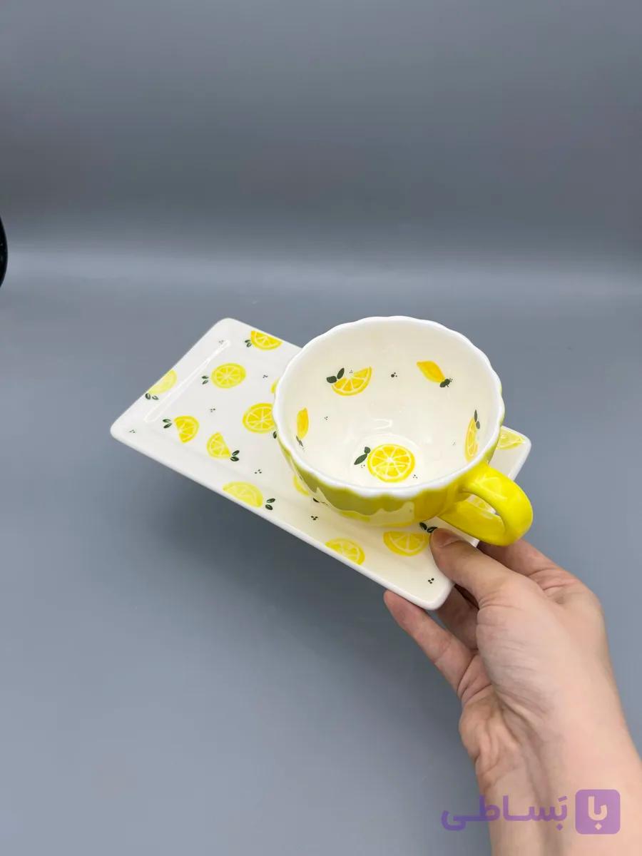ست فنجون و سینی لیمو🍋 — تصویر 1
