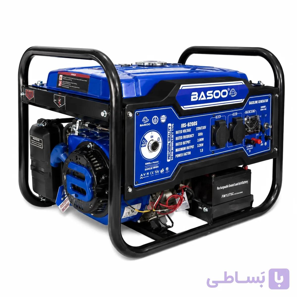 موتور برق 3.2 کیلووات باسو استارتی (18 آمپر) مدل BS-6200/S_تمام مس