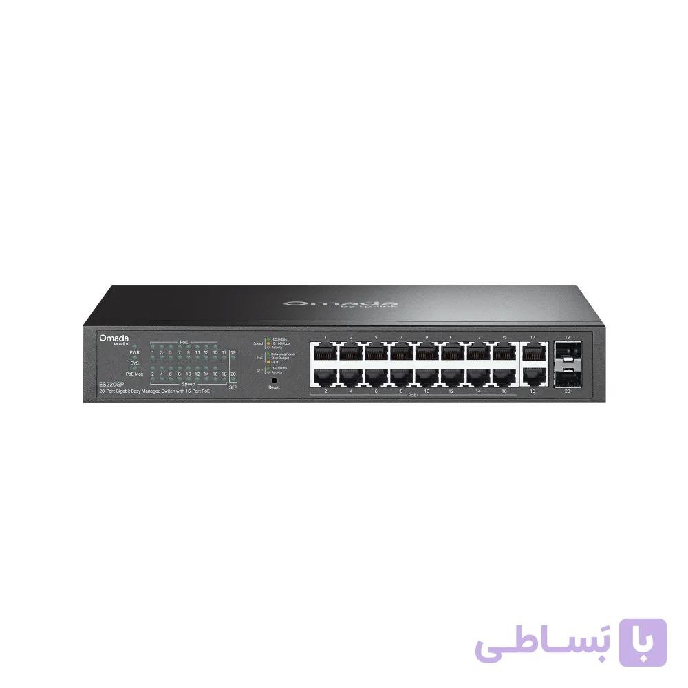 TPLINK ES220GP Omada 20-Port Gigabit Easy Managed Switch with 16-Port PoE — تصویر 1