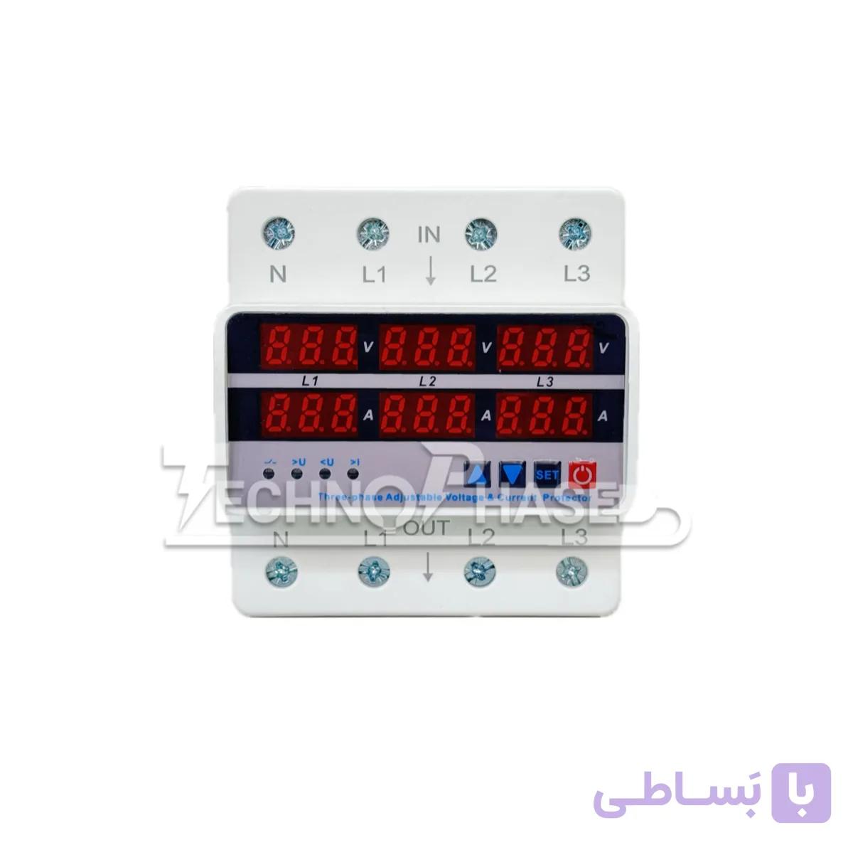 محافظ ولتاژ سه فاز ۱۰۰ آمپر تکنوفاز مدل TP-4VA100A — تصویر 1