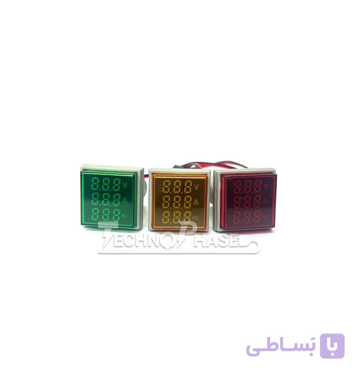 چراغ سیگنال ولت آمپر فرکانس مربع تکنوفاز مدل TP-VAHZ22AC