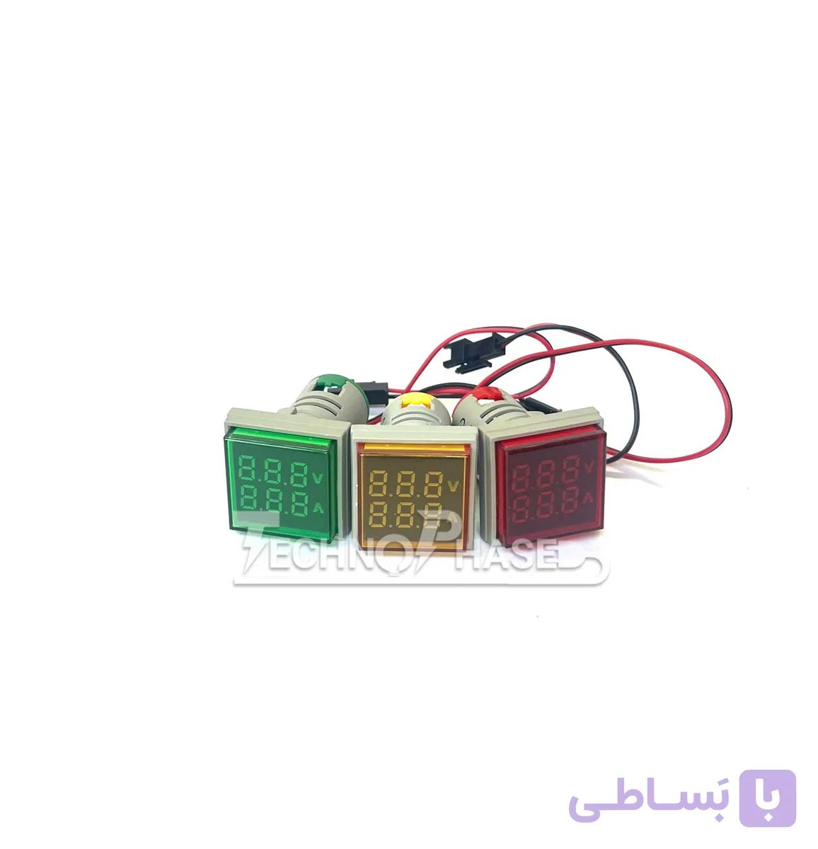 چراغ سیگنال ولت آمپر متری مربع تکنوفاز مدل TP-VAMS22AC