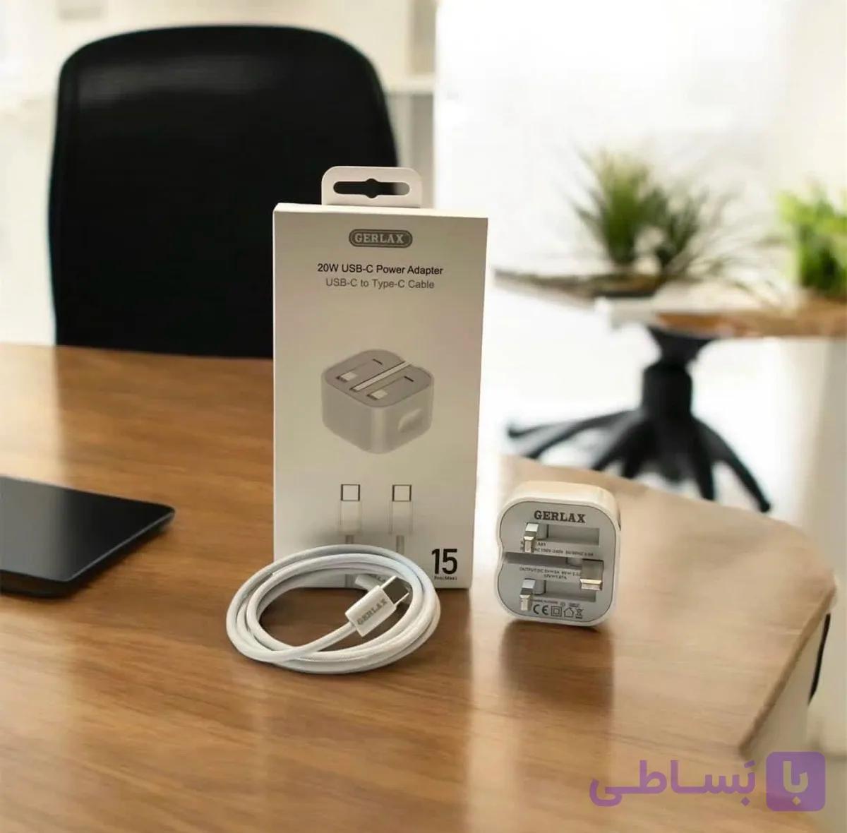 شارژر دیواری ۲۰ وات به همراه کابل GERLAX