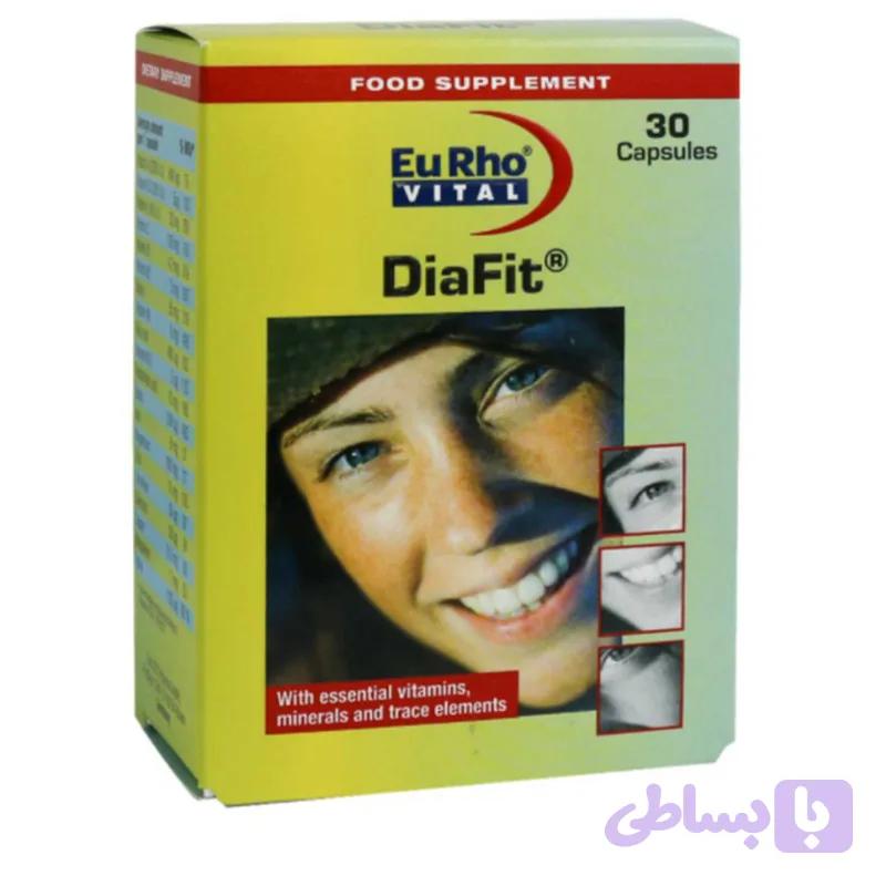 کپسول کنترل قند خون یوروویتال مدل DiaFit / بسته ۳۰ عددی — تصویر 1
