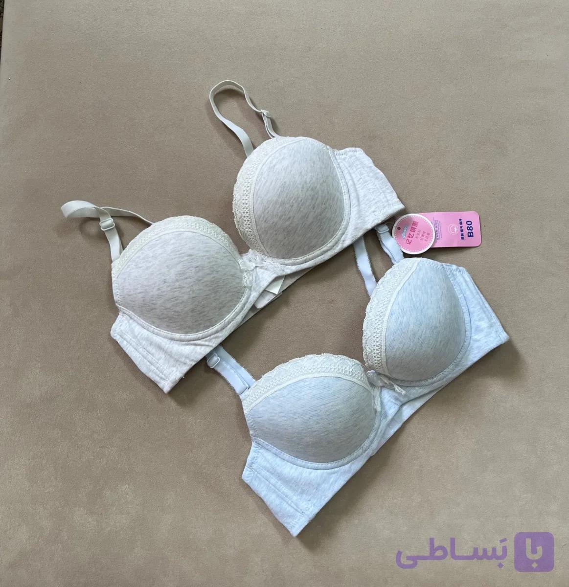 سوتین اسفنجی تمام نخ دخترانه فنردار جک دار