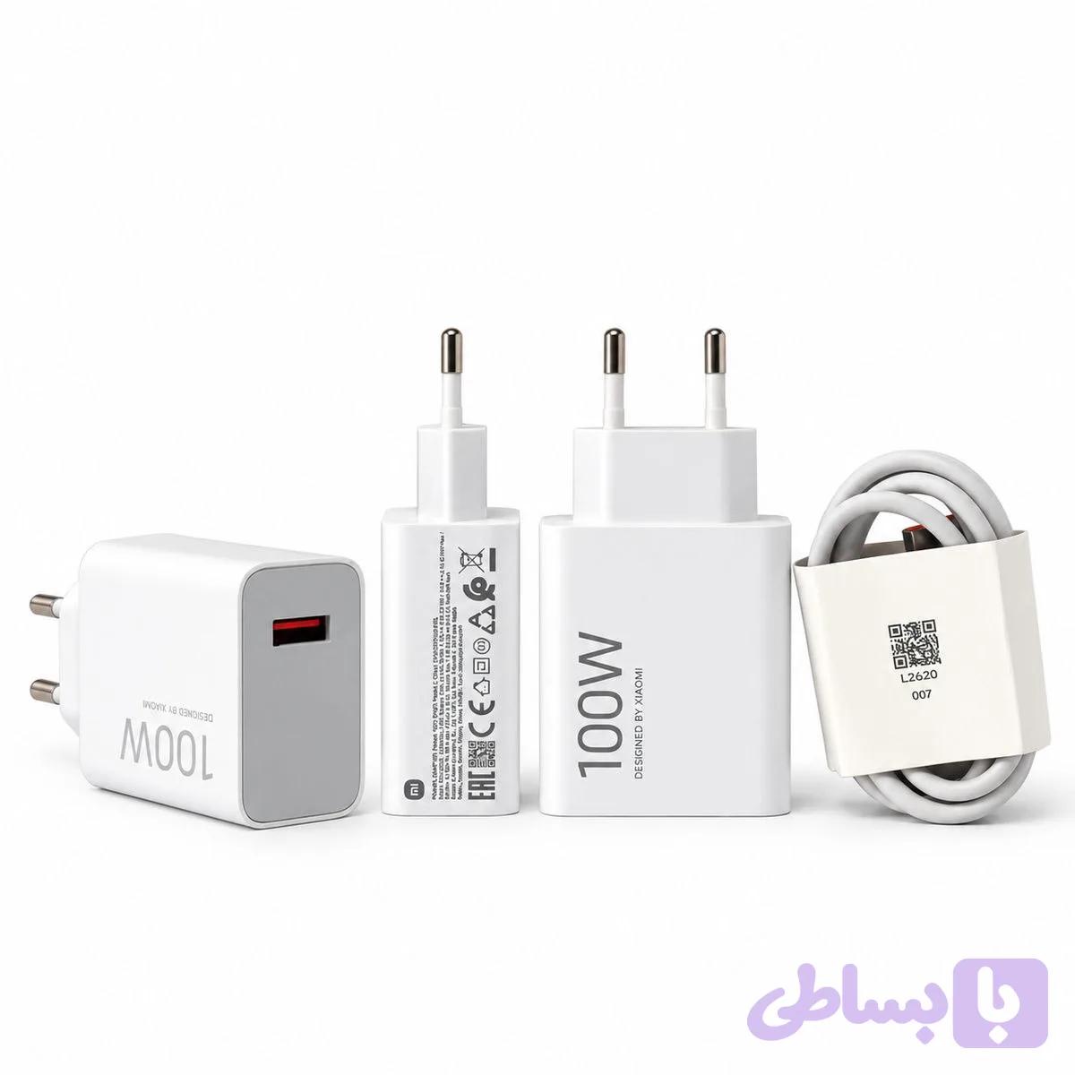 شارژر دیواری 100 وات Xiaomi مدل MDY-19-ER سرکارتنی اورجینال به همراه کابل Type-C