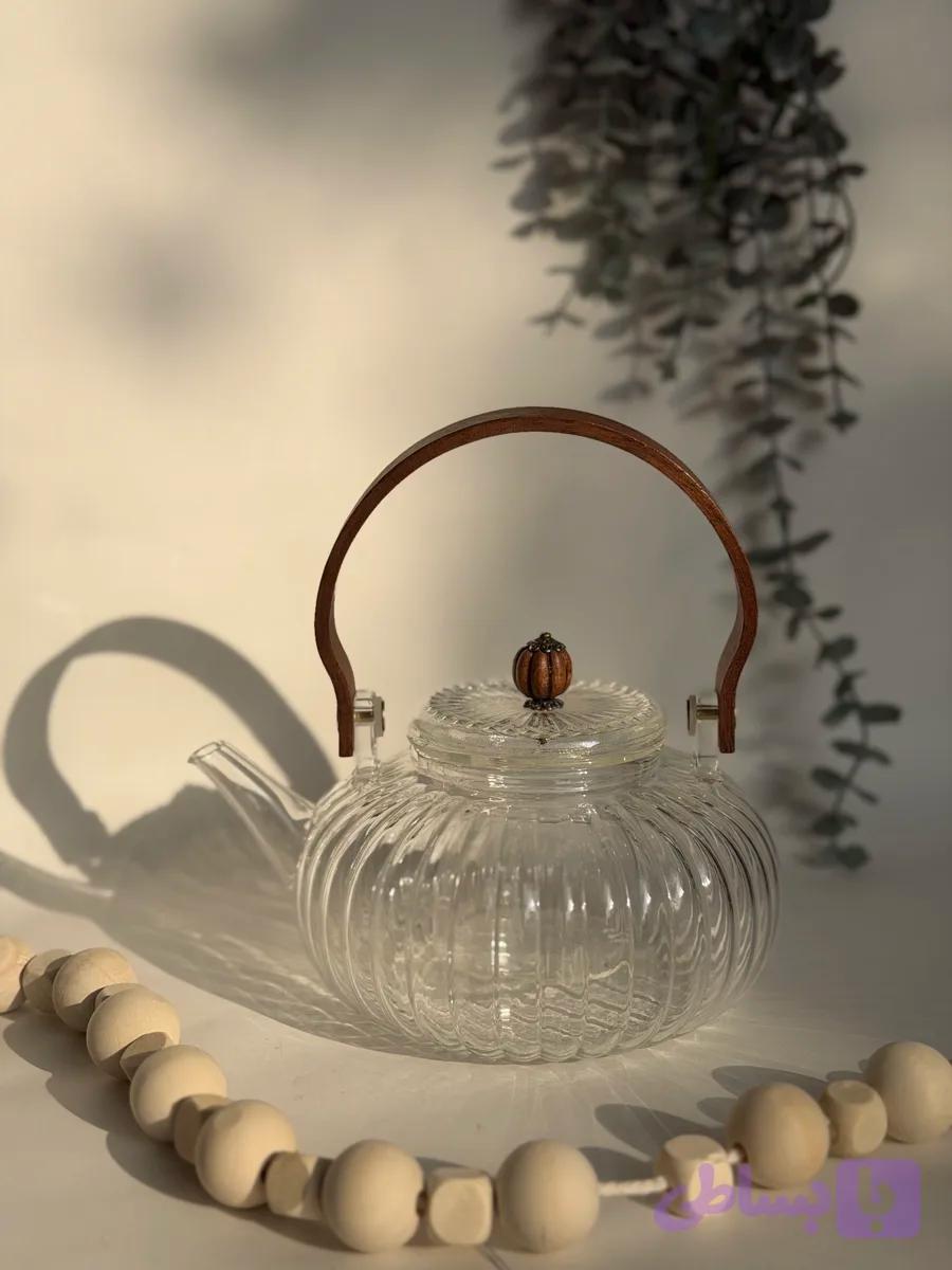 قوری پیرکس دسته چوبی ۹۰۰ میل