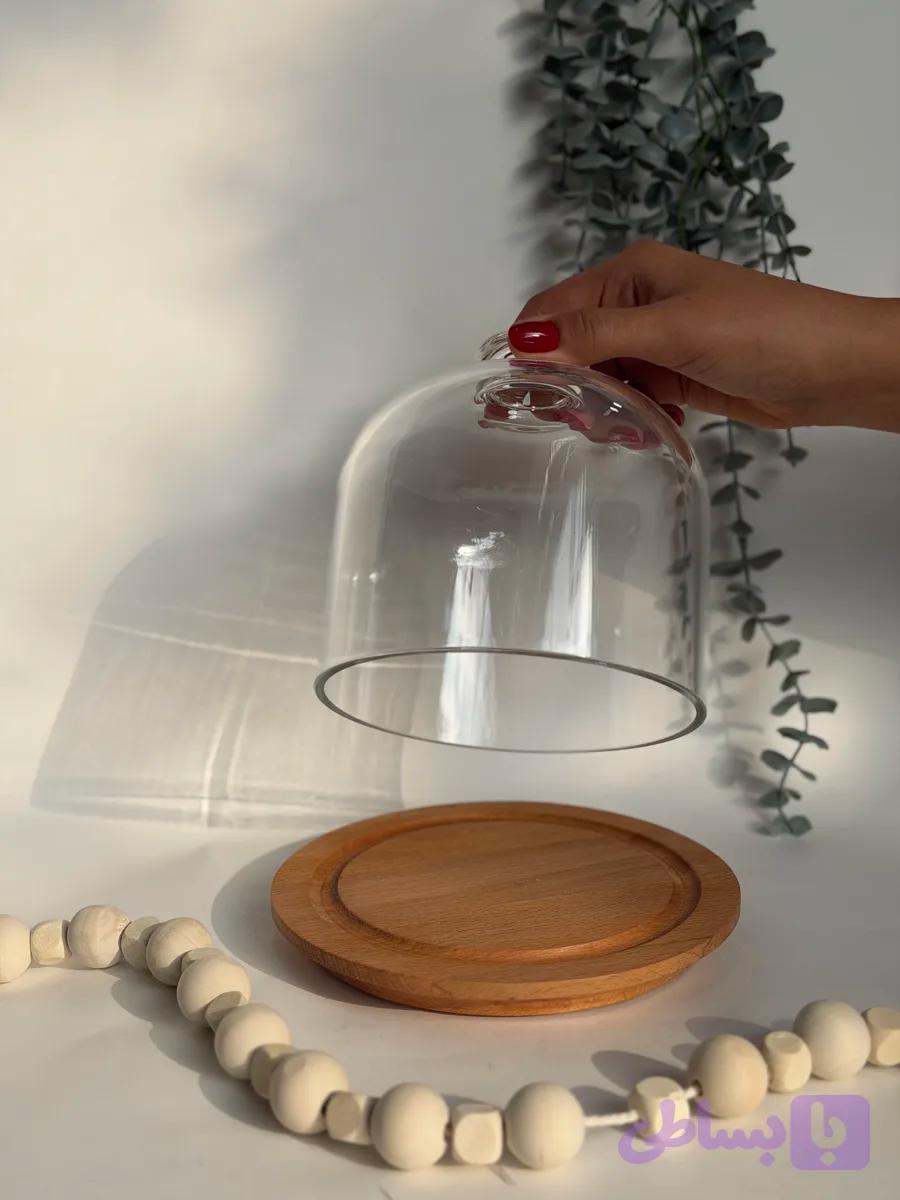 ظرف سرو کیک کف چوب لیمون