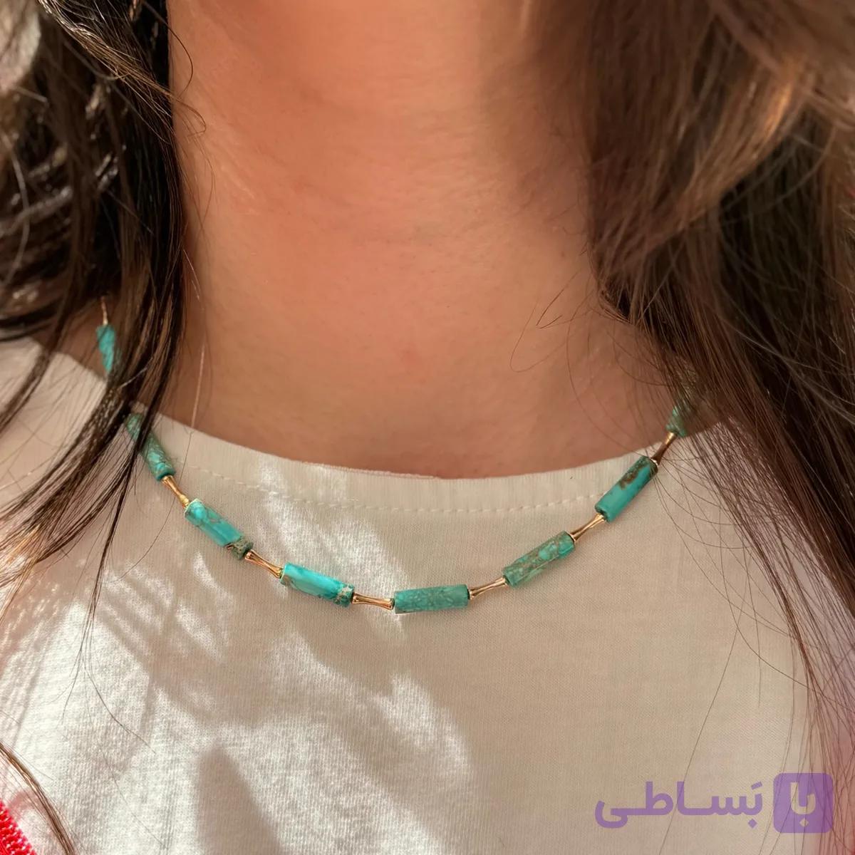 گردنبند طلای سنگی بامبو 11065N — تصویر 1
