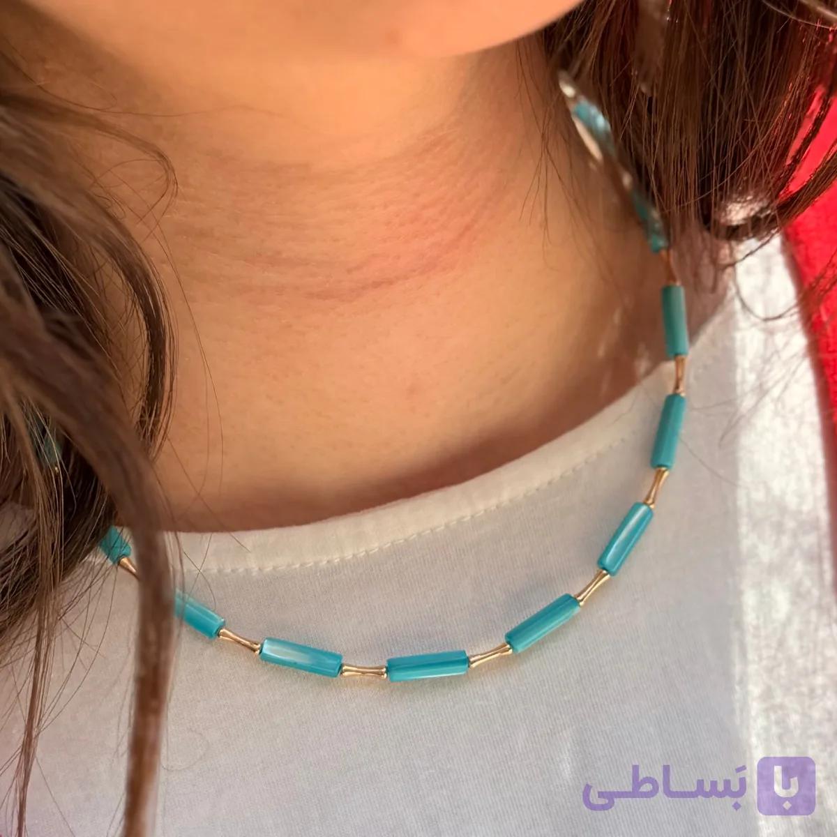 گردنبند طلای سنگی بامبو 11071N — تصویر 1