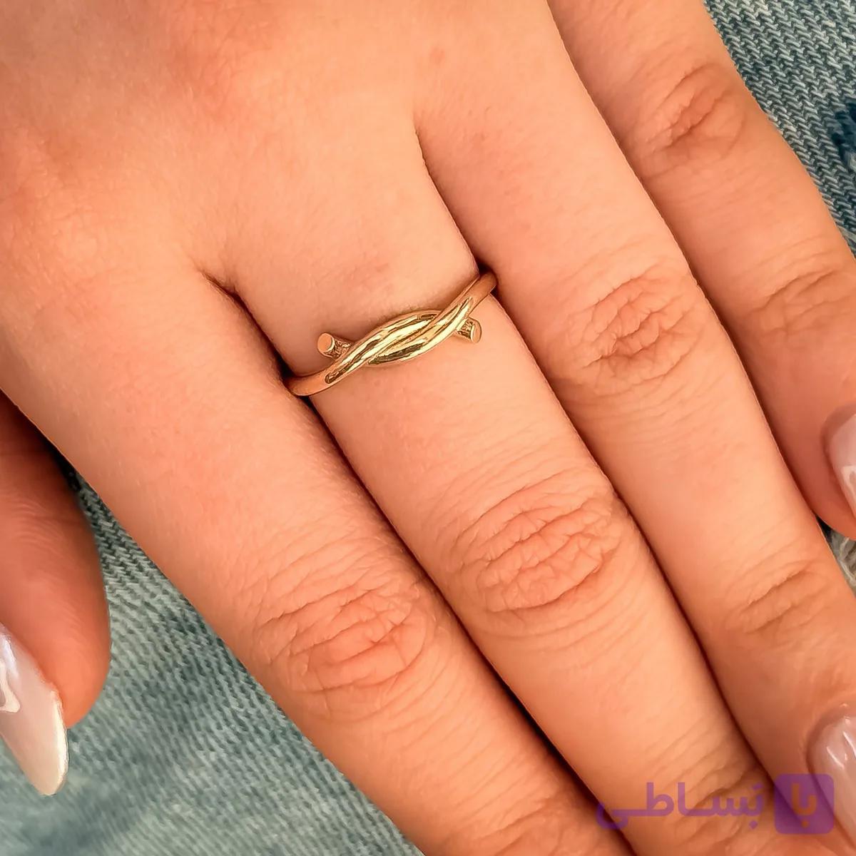 انگشتر طلای مینیمال گره11053R — تصویر 1