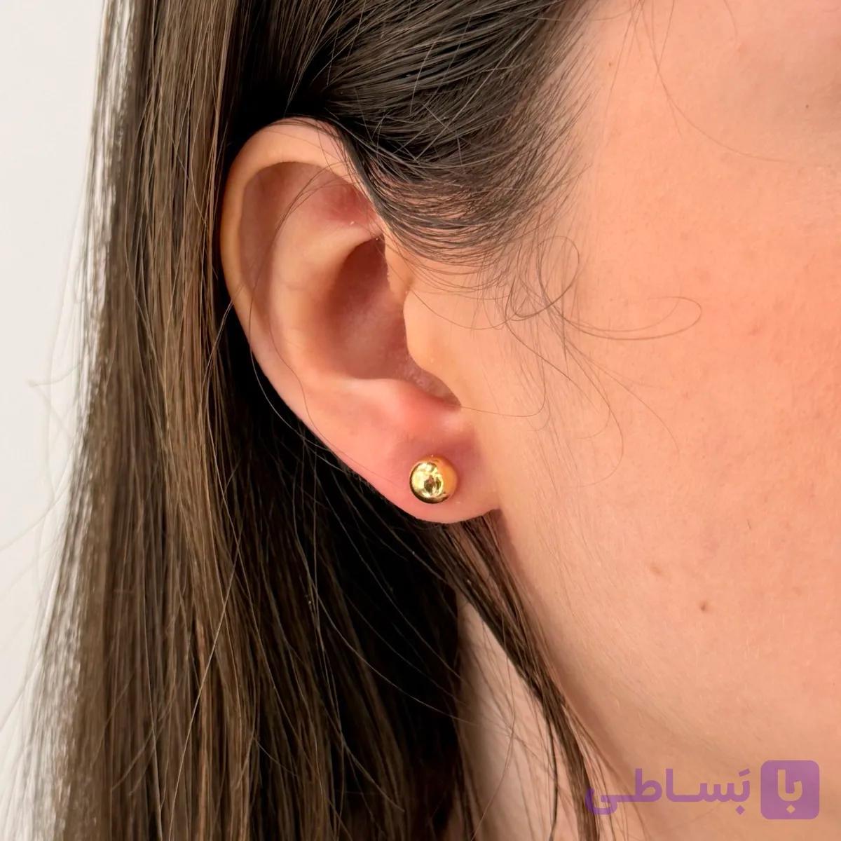 گوشواره طلای میخی گوی 11018E — تصویر 1