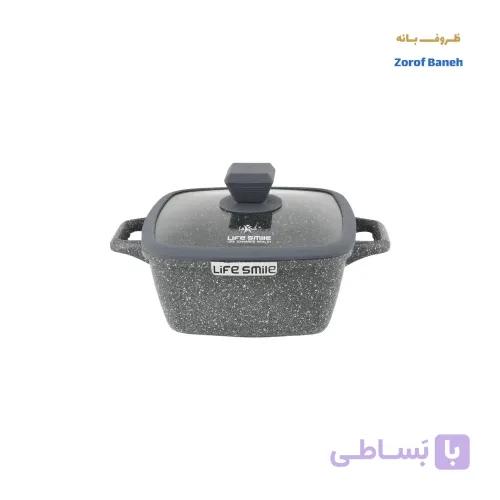 قابلمه مربع گرانیتی لایف اسمایل SPHM-S-20P-BLUE سایز 20 — تصویر 1