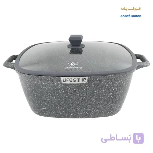قابلمه مربع گرانیتی لایف اسمایل SPHM-S-40P-BLUE سایز 40 — تصویر 1