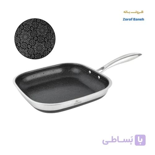 تابه تکدسته مربع استیل لیزری لایف اسمایل LIFEP18NFRY-26S سایز 26 — تصویر 1