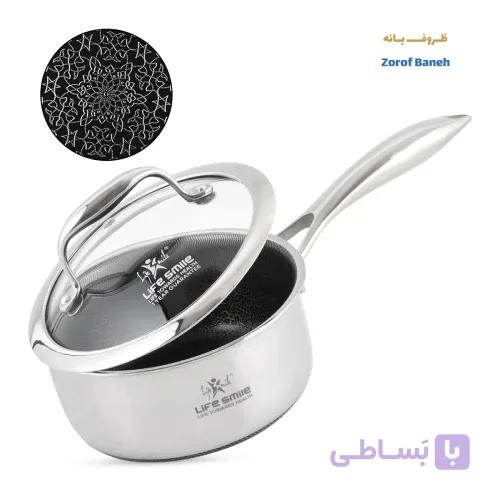 شیرجوش استیل لیزری لایف اسمایل LIFEP18NSAU-18 سایز 18 — تصویر 1