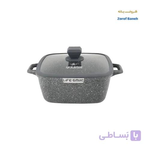 قابلمه مربع گرانیتی لایف اسمایل SPHM-S-24P-BLUE سایز 24 — تصویر 1