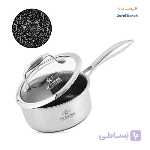 شیرجوش استیل لیزری لایف اسمایل LIFEP18NSAU-16 سایز 16 — تصویر 1