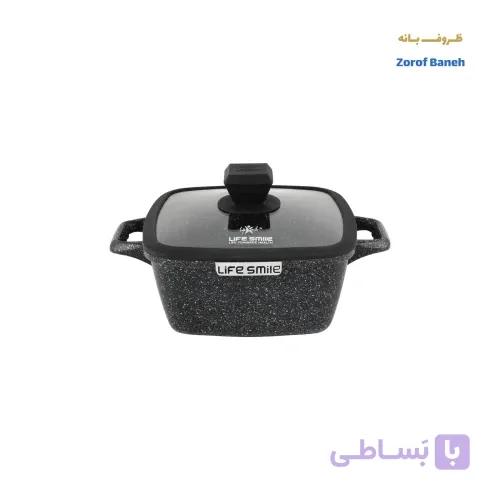 قابلمه مربع گرانیتی لایف اسمایل SPHM-S-20P-BLACK سایز 20 — تصویر 1