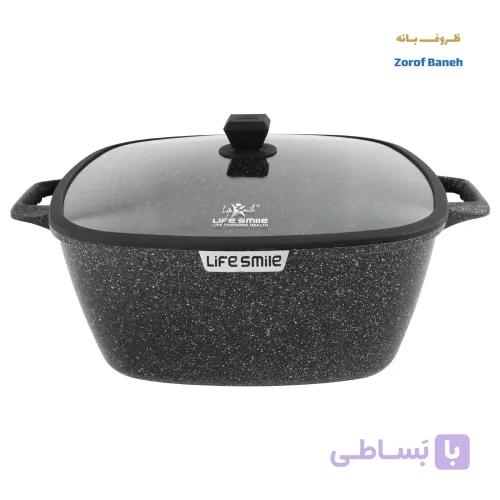 قابلمه مربع گرانیتی لایف اسمایل SPHM-S-40P-BLACK سایز 40 — تصویر 1