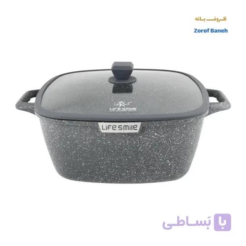 قابلمه مربع گرانیتی لایف اسمایل SPHM-S-36P-BLUE سایز 36 — تصویر 1