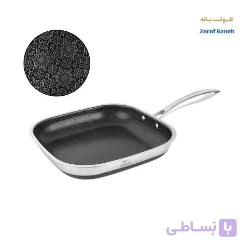 تابه تکدسته مربع استیل لیزری لایف اسمایل LIFEP18NFRY-20S سایز 20 — تصویر 1