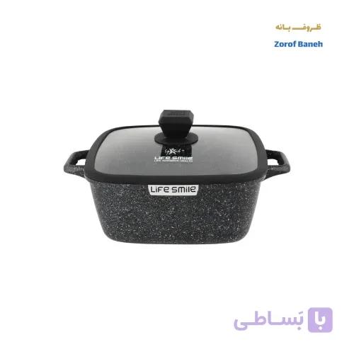 قابلمه مربع گرانیتی لایف اسمایل SPHM-S-24P-BLACK سایز 24 — تصویر 1