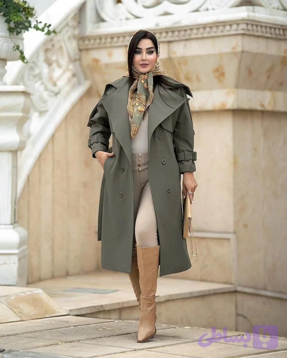 بارونی بلند زنانه مدل الیا / کد ۴۶ پارچه کتان زارا درجه یک/ مناسب ۳۸ تا ۵۲ کیفیت تضمینی