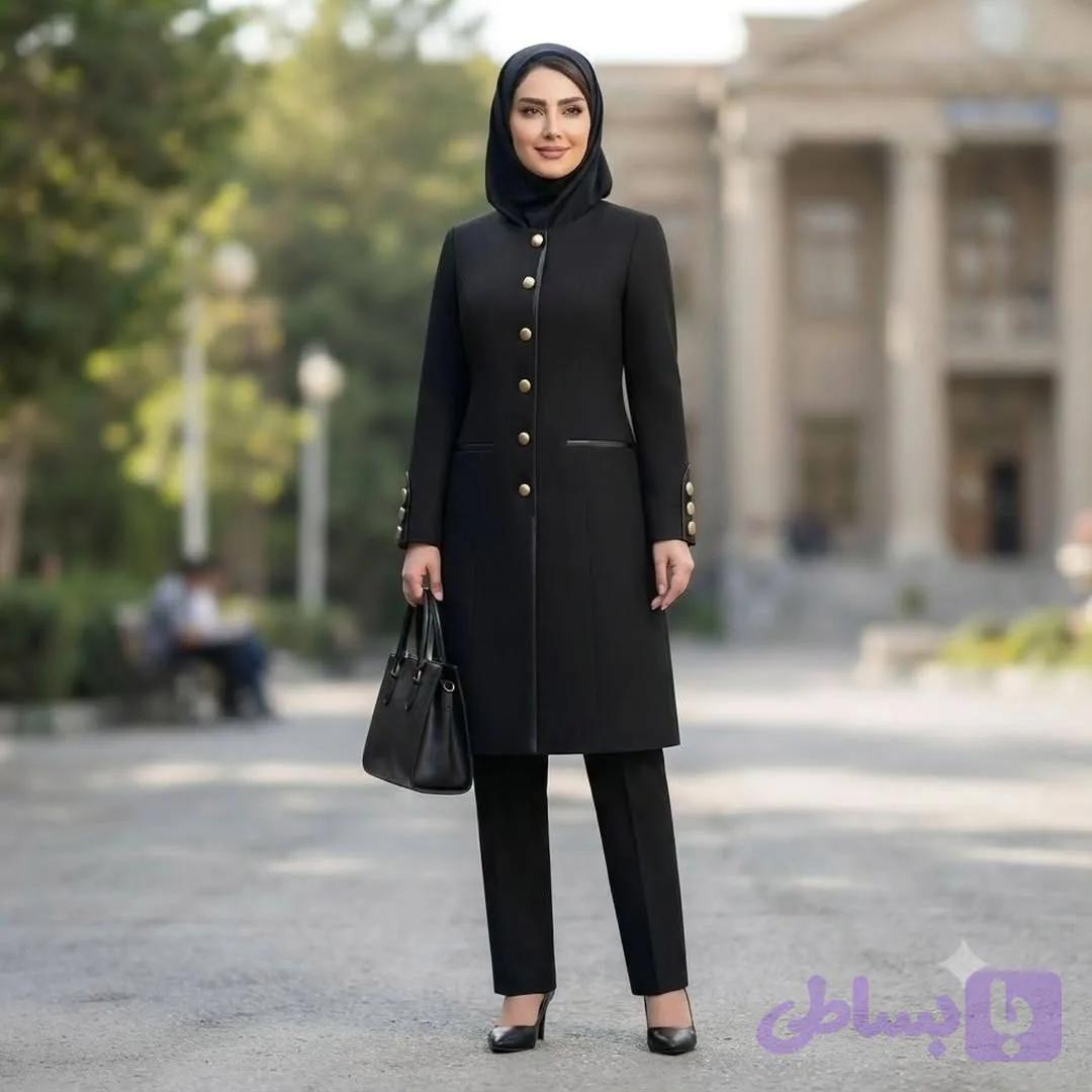 مانتو شلوار اداری اریکا / پارچه فاستونی لورنزا درجه یک/ سایز ۳۶ تا ۴۸