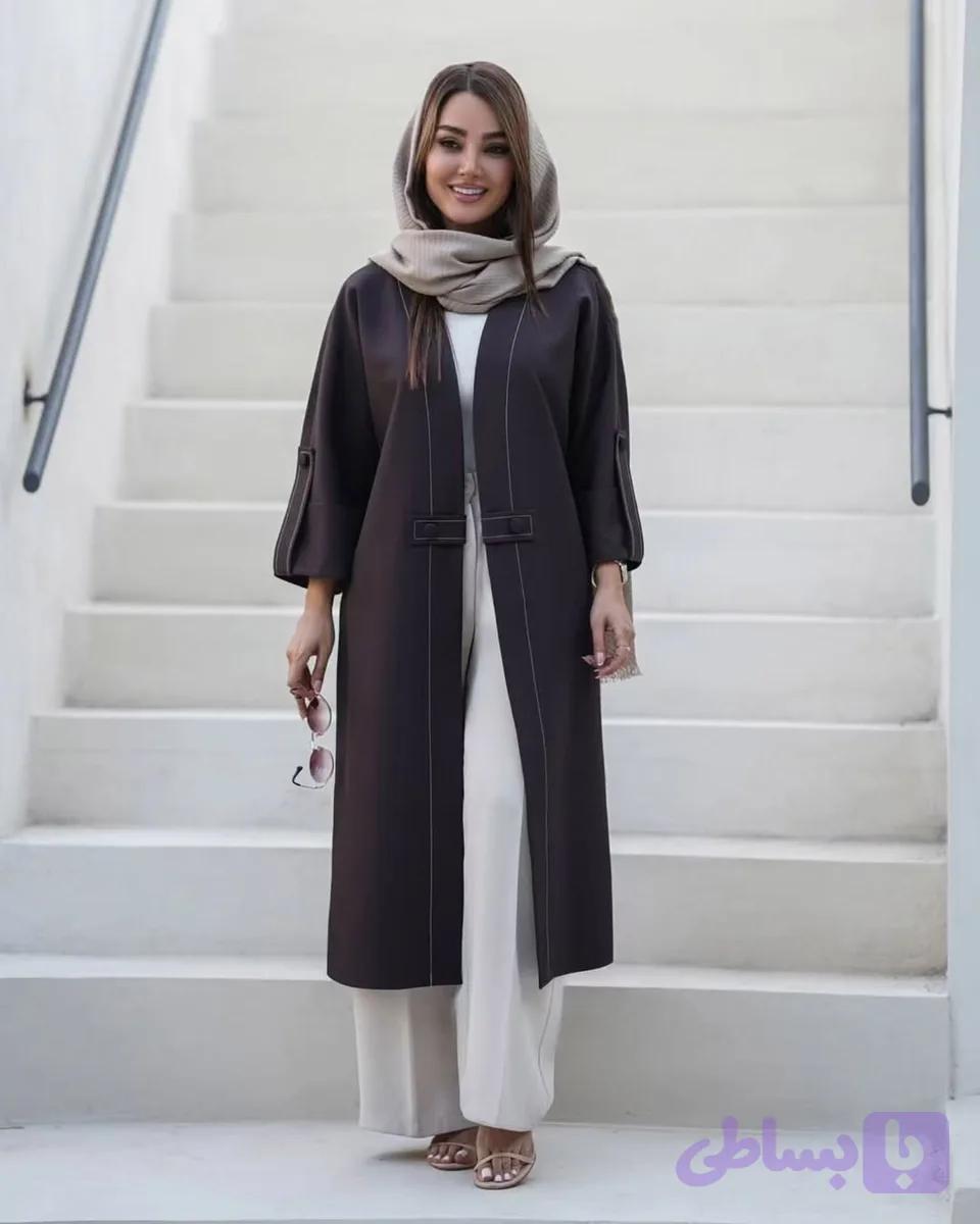 مانتو آستین کیمونو / پارچه مازراتی مدل تبسم / مناسب ۳۸ تا ۵۲ کیفیت تضمینی