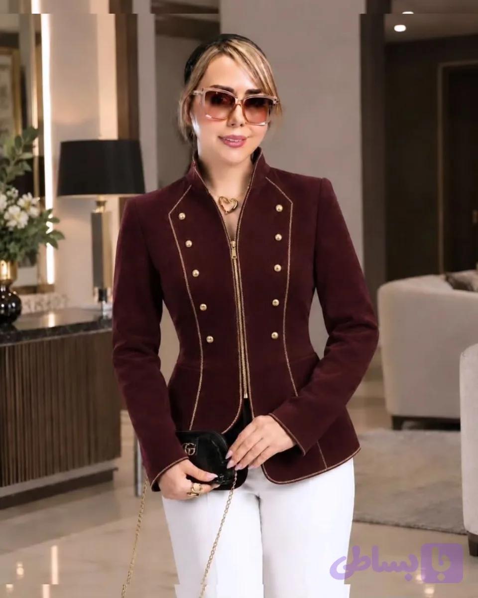 کت ناپلئونی مدل صبا / پارچه مخمل کبریتی / مناسب ۳۸,