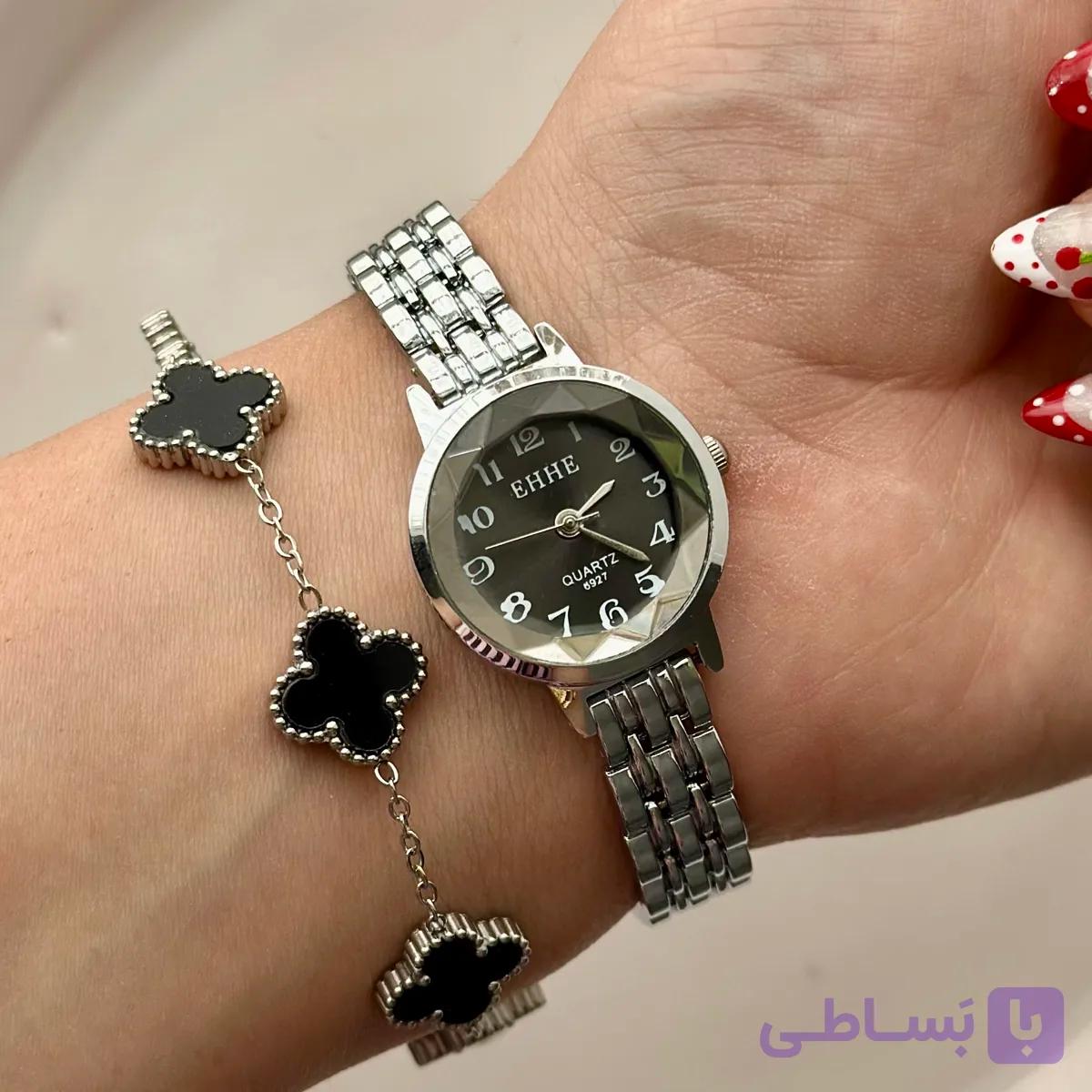 ساعت زنانه صفحه تراش صفه مشکی