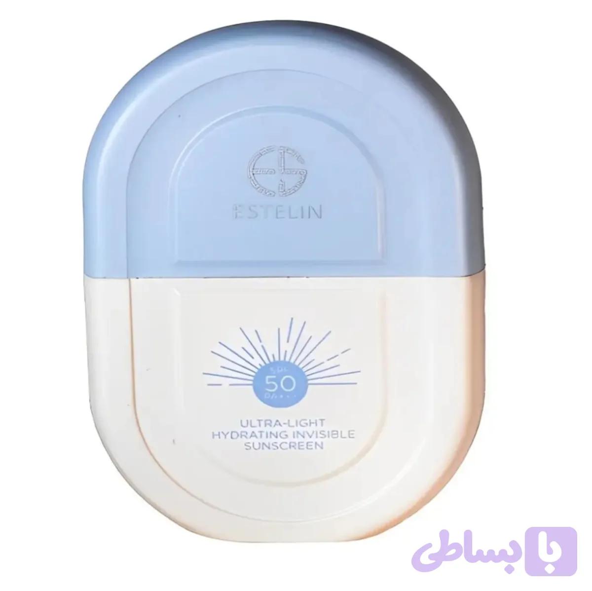 کرم ضد آفتاب بدون رنگ استلین، 50 SPF، مدل ultra light، مناسب انواع پوست و حجم 50 میلی‌لیتر
