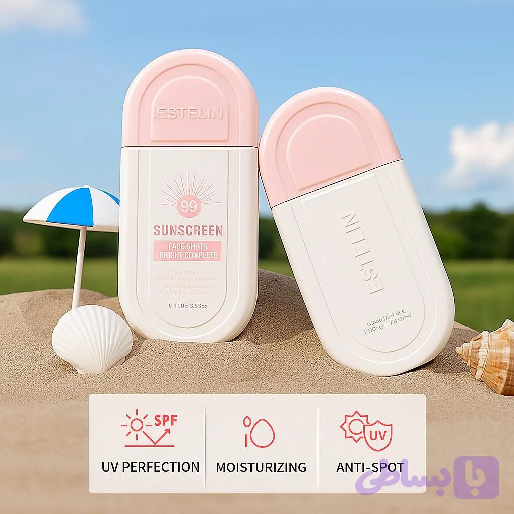 کرم ضد آفتاب بیرنگ صورت استیلن SPF 90 مدل ضد لک مناسب برای انواع پوست حجiم 100 میلی لیتر