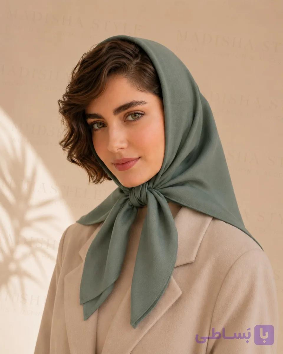 روسری سوپر نخ رنگی ساده قواره ۱05