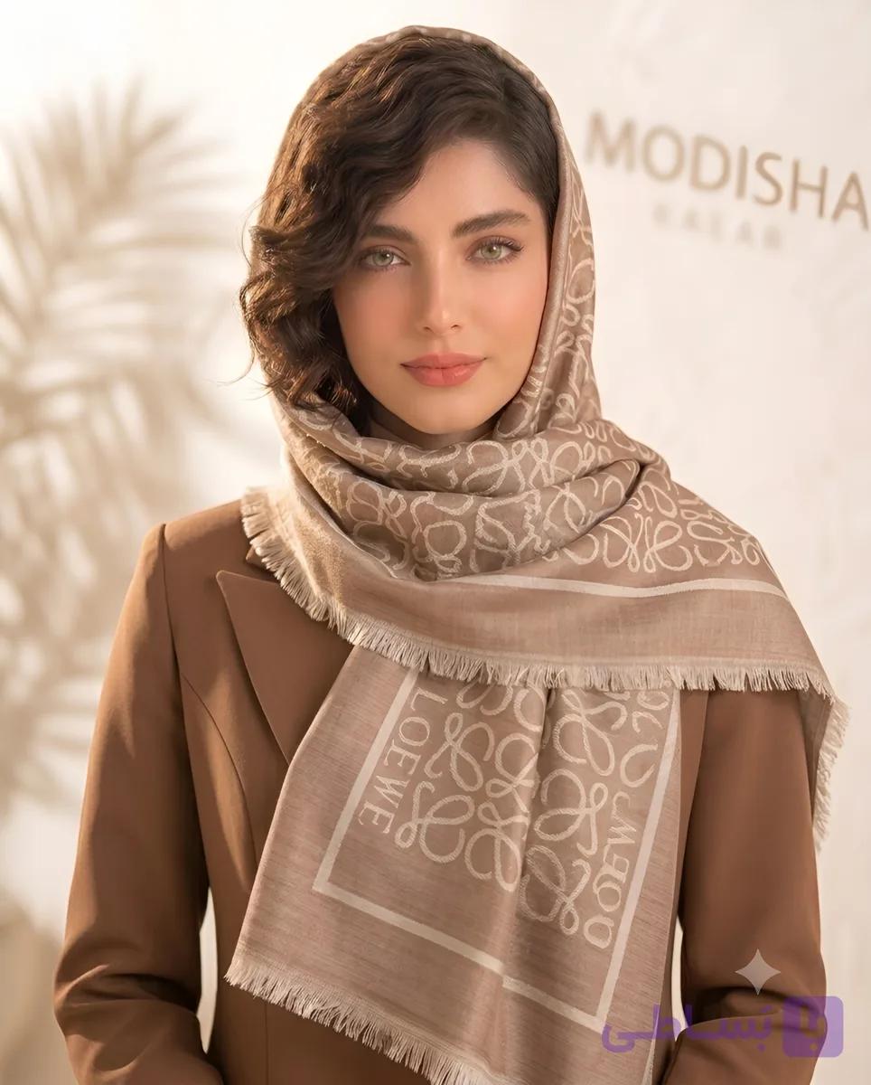 شال کشمیر دو رو طرح Loewe وارداتی