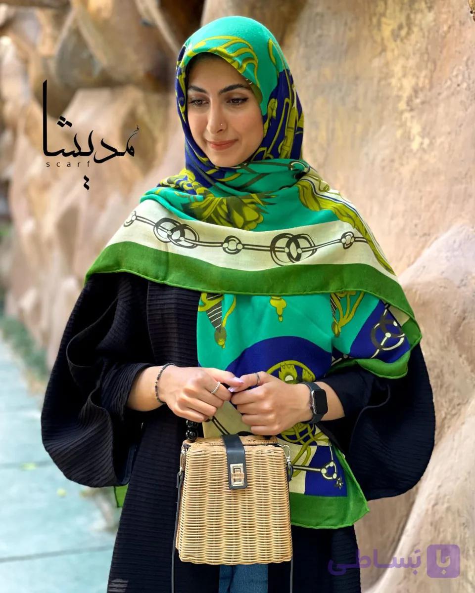 روسری کشمیر برند هرمس دور دوخت فرانسه