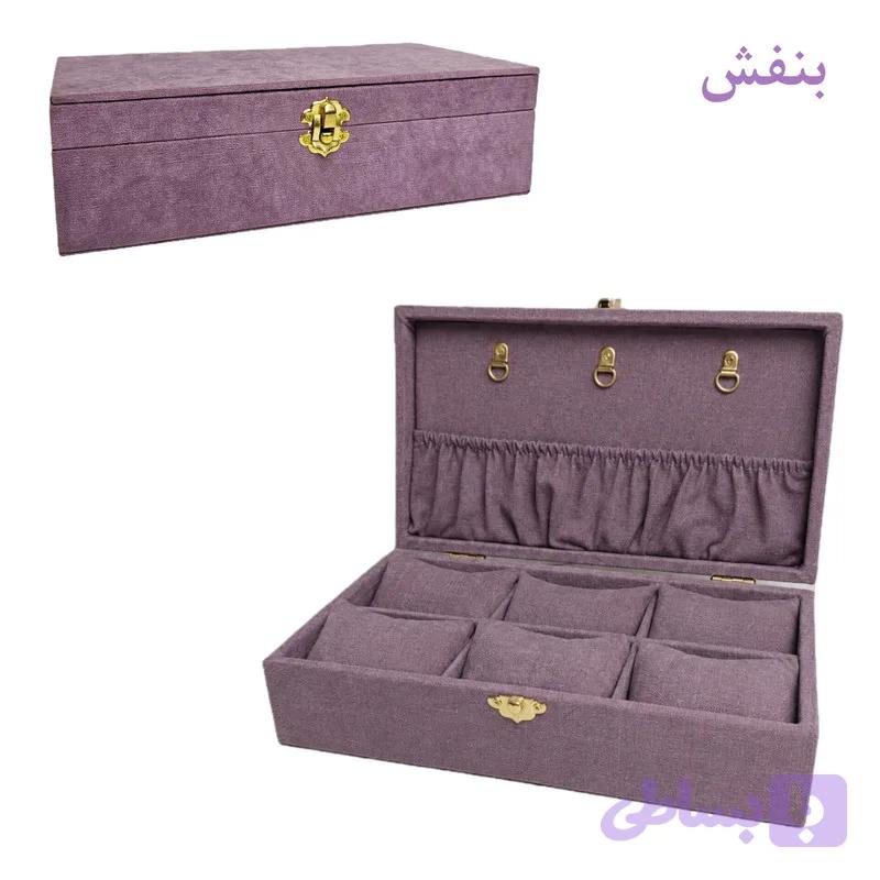 جعبه ساعت مدل ویانا سایز کوچک MDF با روکش مخمل