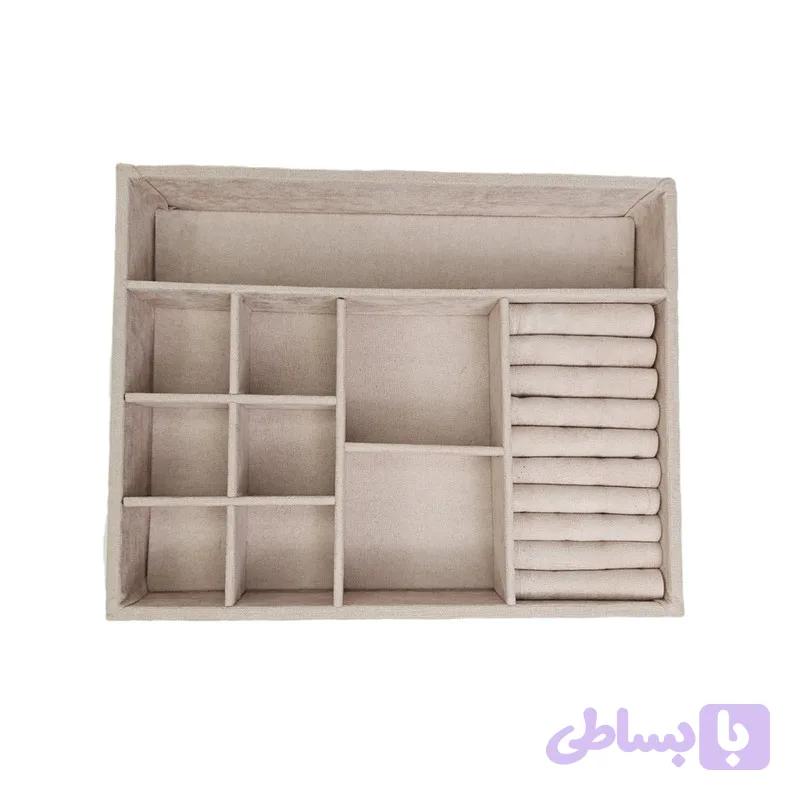 نظم دهنده کشو جواهرات مدل نیلا سایز کوچک MDF با روکش مخمل