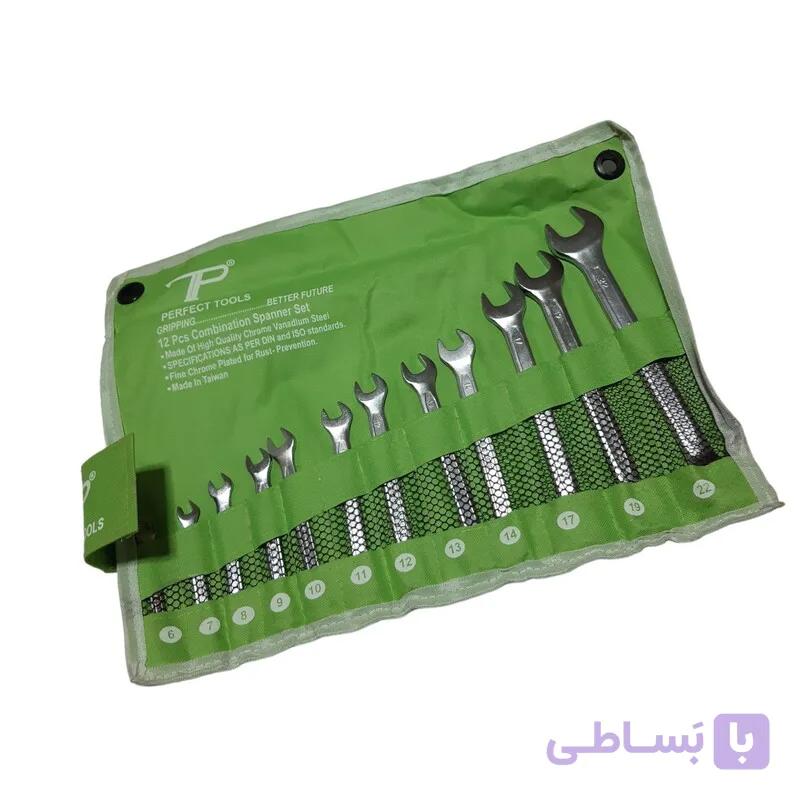 مجموعه 12 عددی آچار یک سرتخت یک سررینگی پرفکت تولز TP تی پی تایوان TP 6-22 — تصویر 1