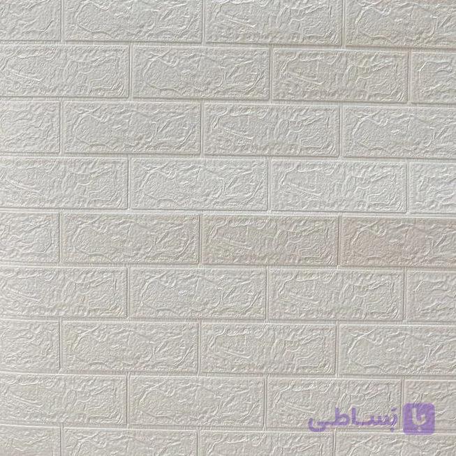 دیوارپوش فومی پشت چسبدار اجر سفید ۳ میل — تصویر 1